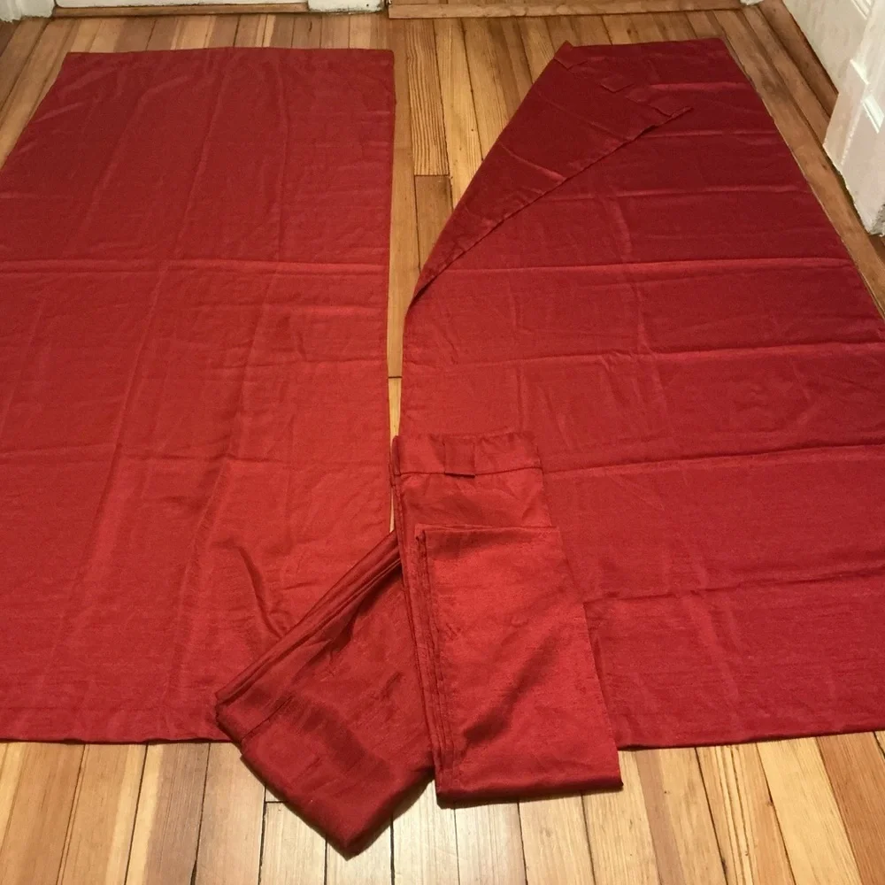 Bundle of 4 Crimson Red Curtain Panels